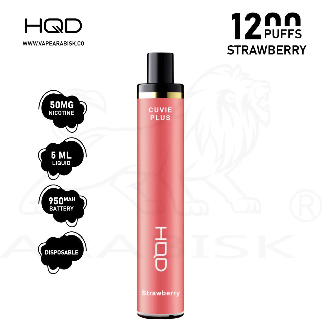 HQD CUVIE PLUS 1200 PUFFS 50MG - STRAWBERRY HQD