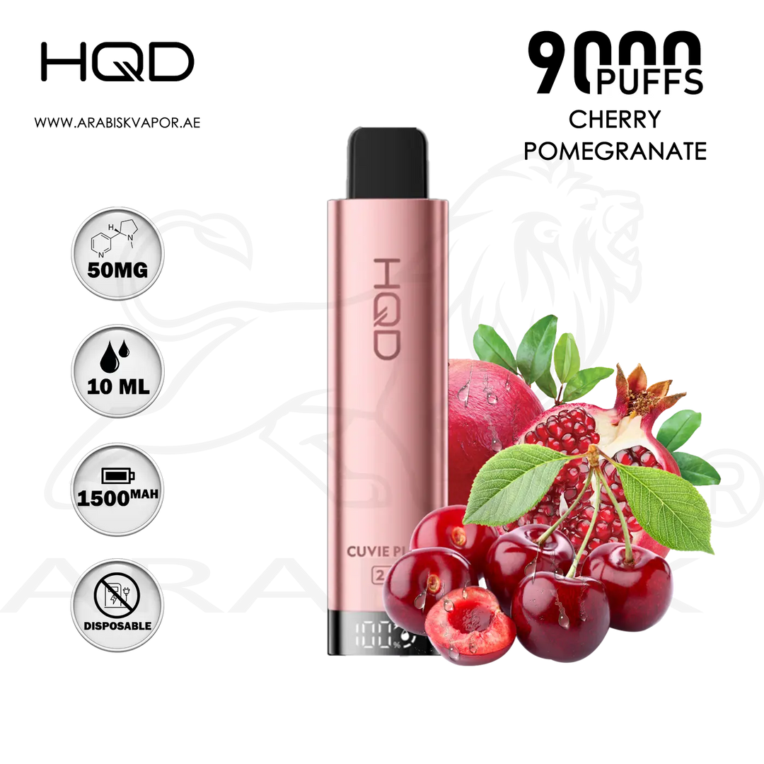 HQD CUVIE PLUS 2.0 9000 PUFFS 50MG - CHERRY POMEGRANATE | DISPOSABLE DEVICE Arabisk Vape HQD CUVIE PLUS 2.0 9000 PUFFS 50MG - CHERRY POMEGRANATE | DISPOSABLE DEVICE Arabisk Vape
