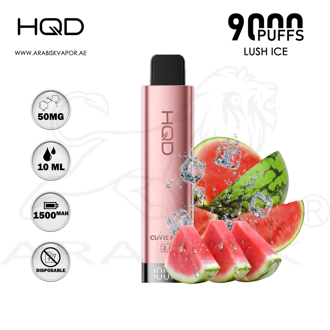 HQD CUVIE PLUS 2.0 9000 PUFFS 50MG - LUSH ICE | DISPOSABLE DEVICE Arabisk Vape HQD CUVIE PLUS 2.0 9000 PUFFS 50MG - LUSH ICE | DISPOSABLE DEVICE Arabisk Vape