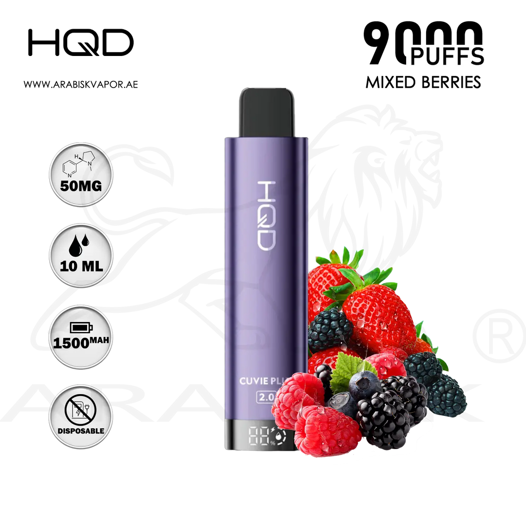 HQD CUVIE PLUS 2.0 9000 PUFFS 50MG - MIXED BERRIES | DISPOSABLE DEVICE Arabisk Vape HQD CUVIE PLUS 2.0 9000 PUFFS 50MG - MIXED BERRIES | DISPOSABLE DEVICE Arabisk Vape