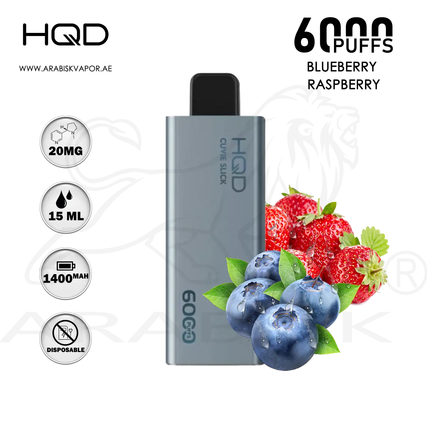 HQD CUVIE SLICK 6000 PUFFS 20MG