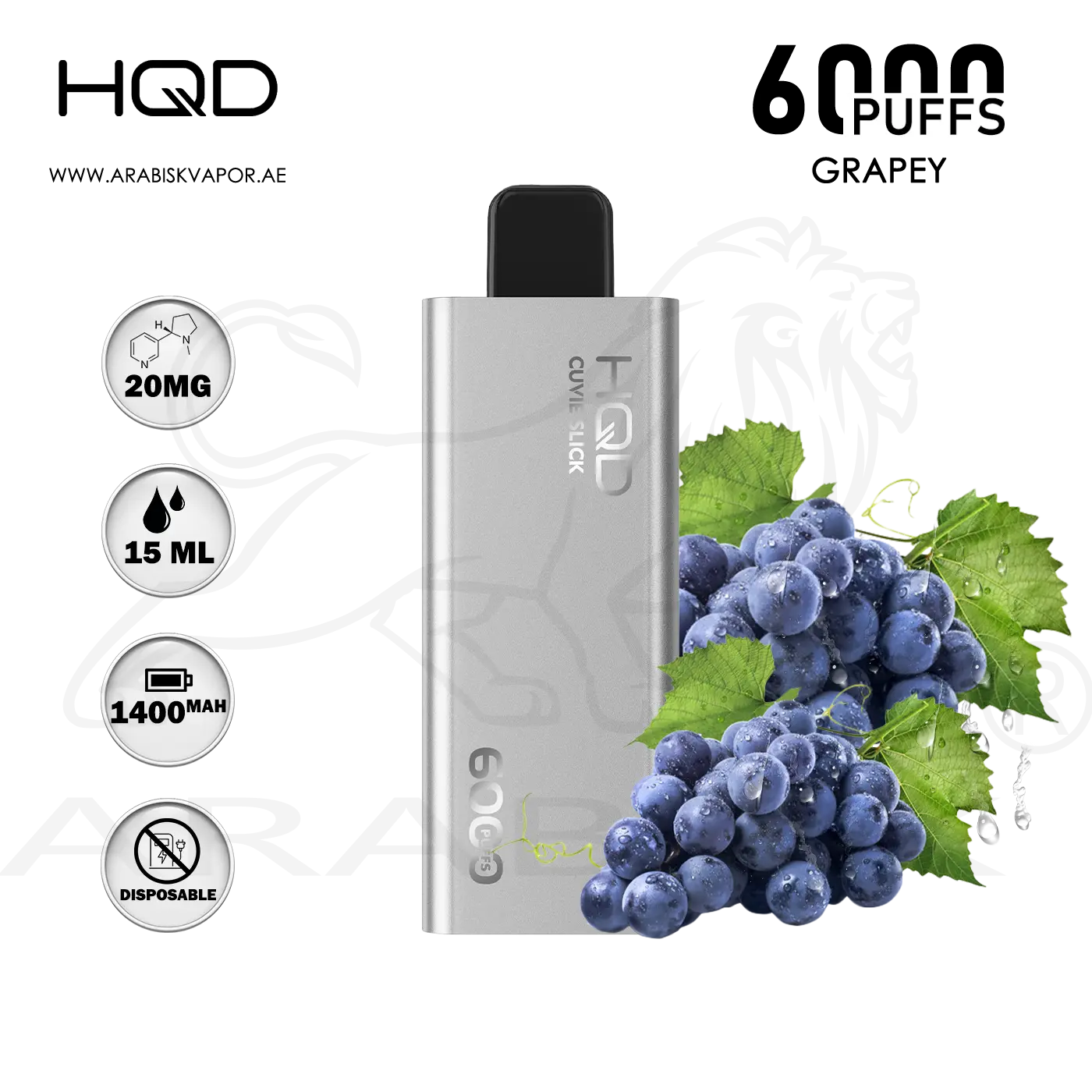 HQD CUVIE SLICK 6000 PUFFS 20MG
