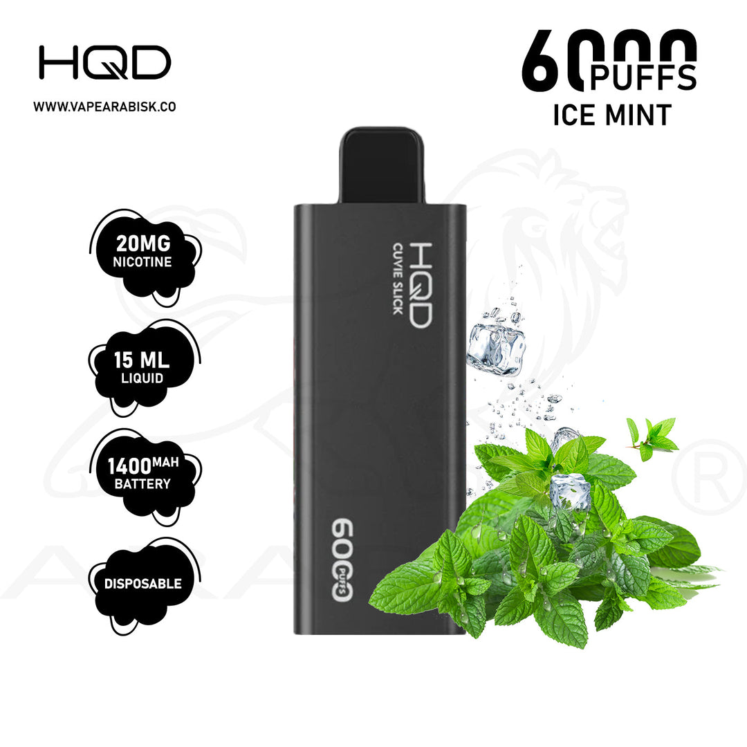 HQD CUVIE SLICK 6000 PUFFS 20MG - ICE MINT 