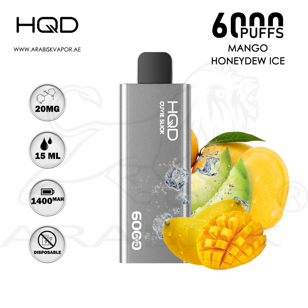 HQD CUVIE SLICK 6000 PUFFS 20MG - MANGO HONEYDEW ICE Arabisk Vape HQD CUVIE SLICK 6000 PUFFS 20MG - MANGO HONEYDEW ICE Arabisk Vape