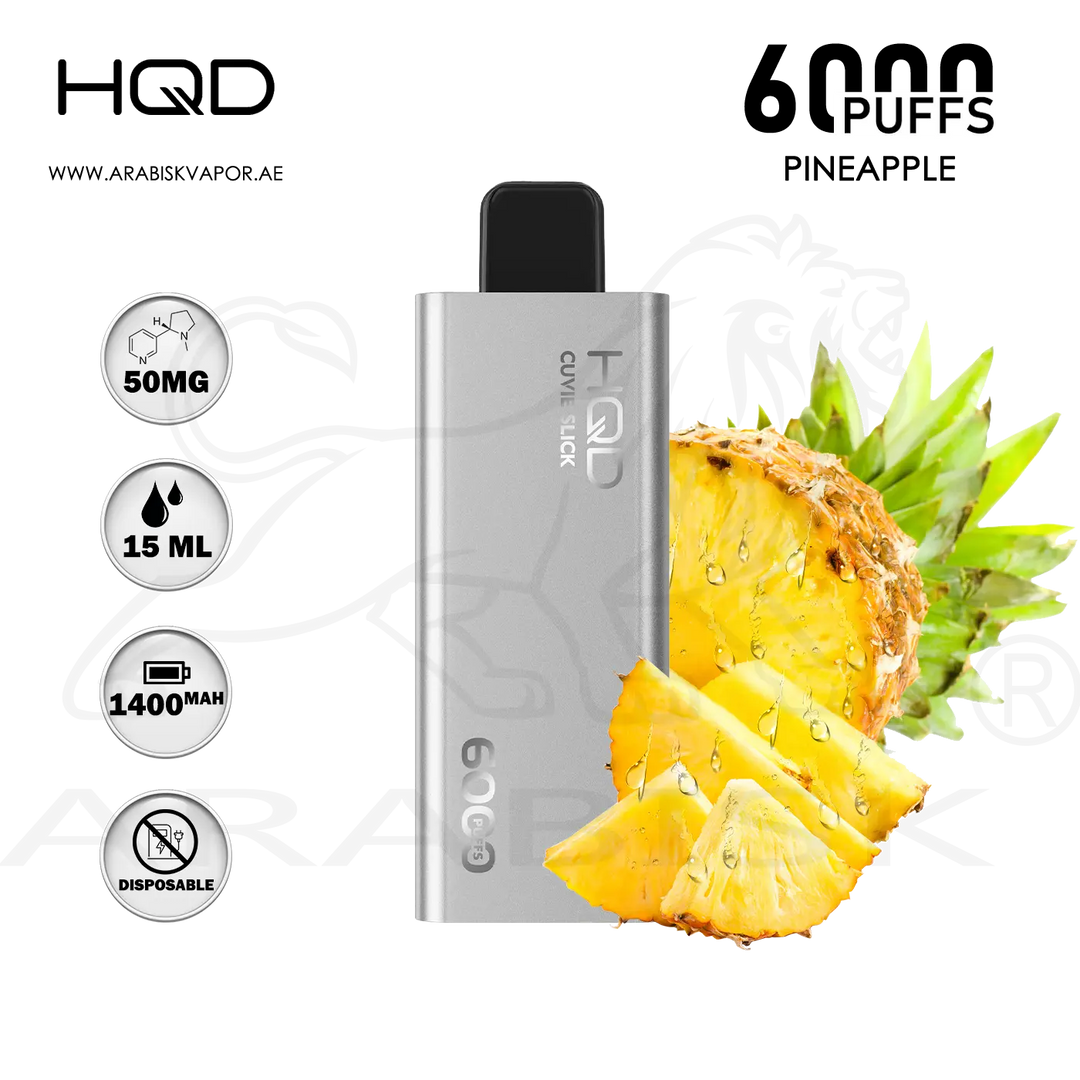 HQD CUVIE SLICK 6000 PUFFS 50MG - PINEAPPLE Arabisk Vape HQD CUVIE SLICK 6000 PUFFS 50MG - PINEAPPLE Arabisk Vape
