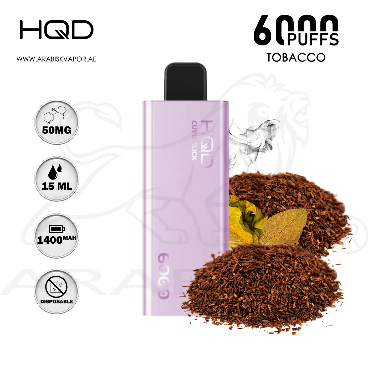 HQD CUVIE SLICK 6000 PUFFS 50MG