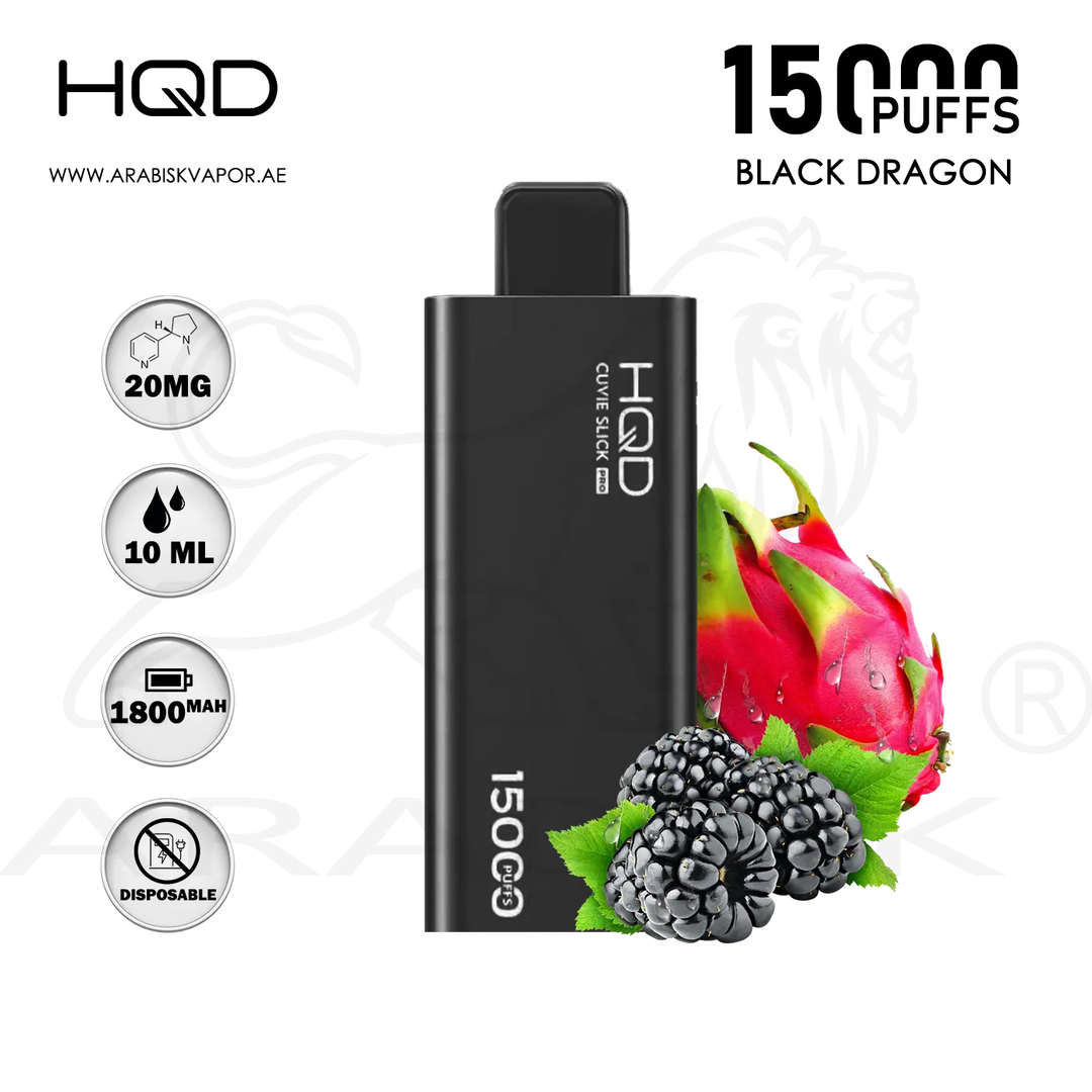 HQD CUVIE SLICK PRO 15000 PUFFS 20MG - BLACK DRAGON Arabisk Vape HQD CUVIE SLICK PRO 15000 PUFFS 20MG - BLACK DRAGON Arabisk Vape