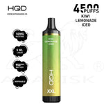 Load image into Gallery viewer, HQD XXL 4500 PUFFS 50MG - KIWI LEMONADE ICED HQD
