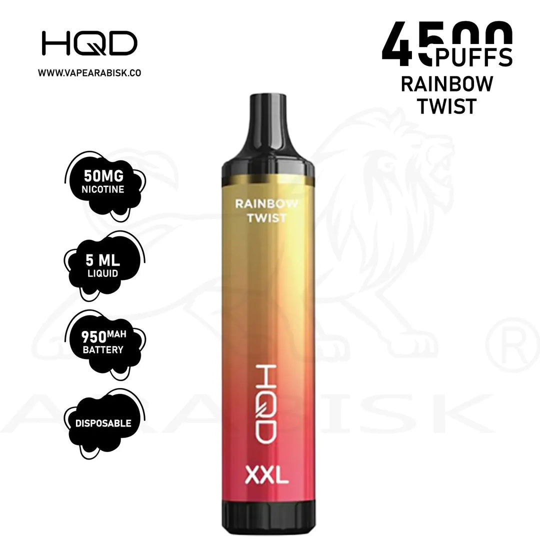 HQD XXL 4500 PUFFS 50MG - RAINBOW TWIST HQD