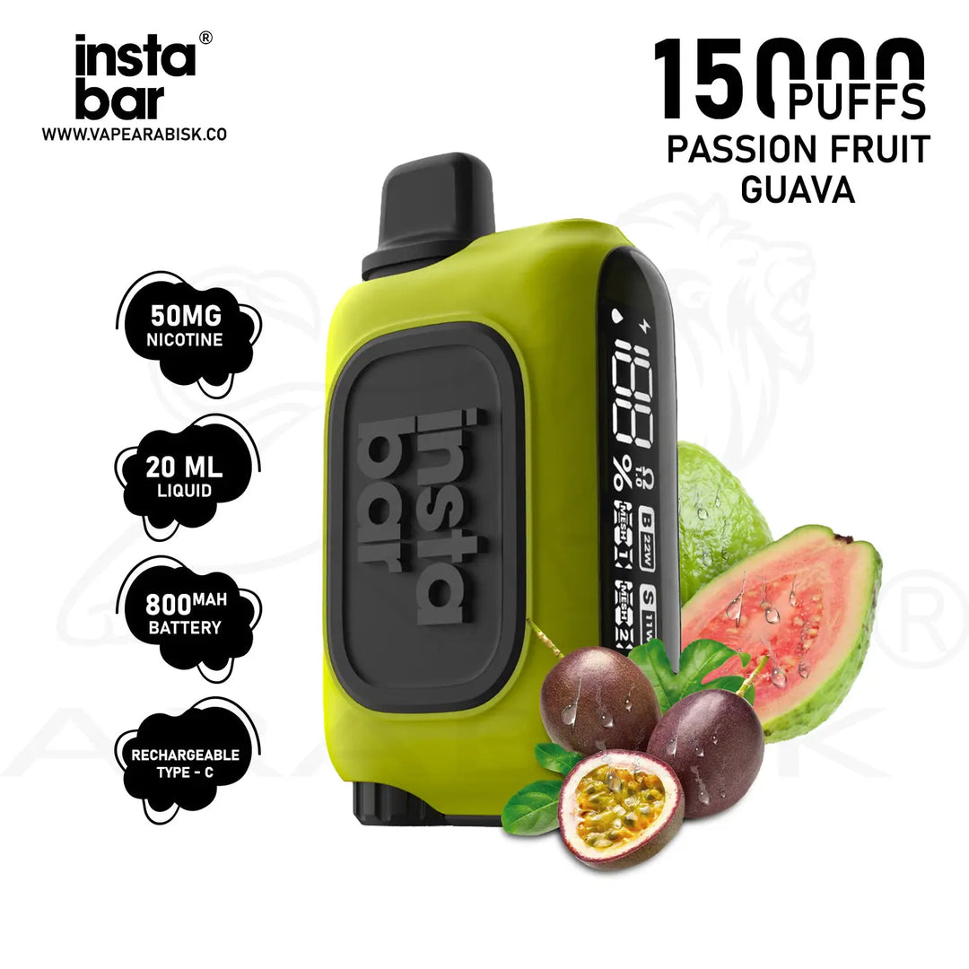 INSTABAR WT15000 PUFFS 50MG - PASSION FRUIT GUAVA 