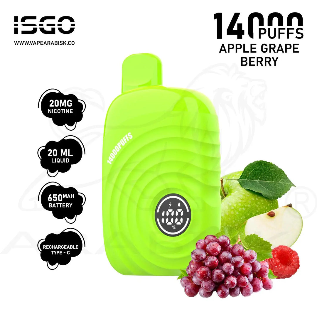 ISGO PARIS 14000 PUFFS 20MG - APPLE GRAPE BERRY 