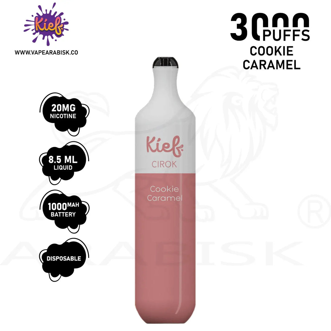 KIEF CIROK 3000 PUFFS 20MG - COOKIE CARAMEL 