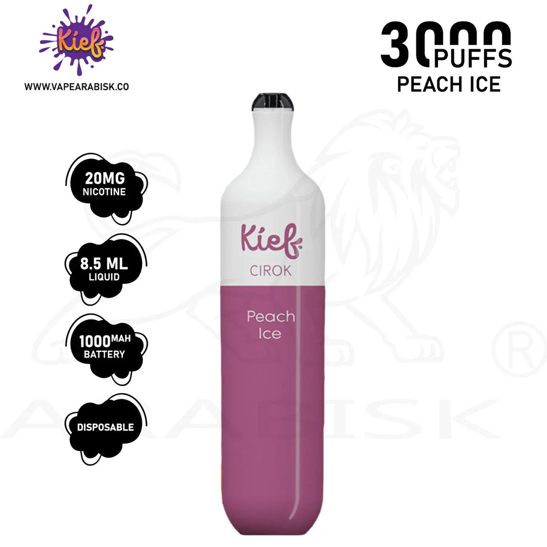 KIEF CIROK 3000 PUFFS 20MG - PEACH ICE 