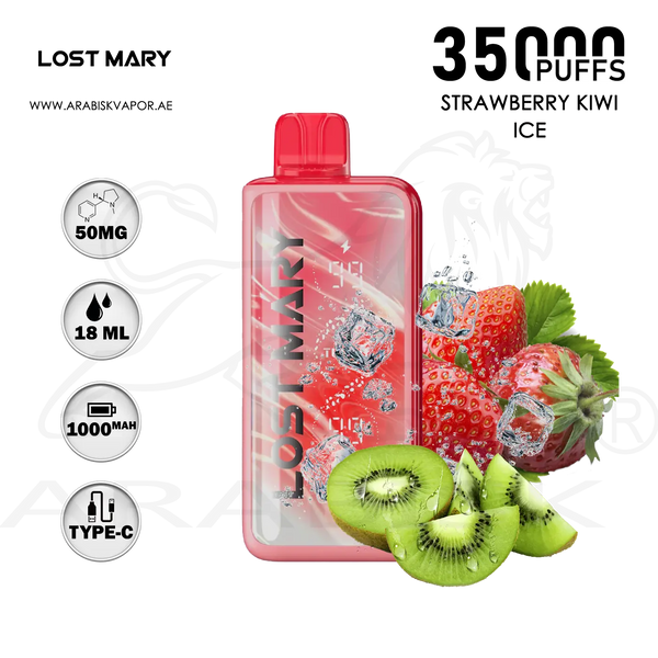 LOST MARY MT35000 PUFFS TURBO 50MG - STRAWBERRY KIWI ICE Arabisk Vape LOST MARY MT35000 PUFFS TURBO 50MG - STRAWBERRY KIWI ICE Arabisk Vape