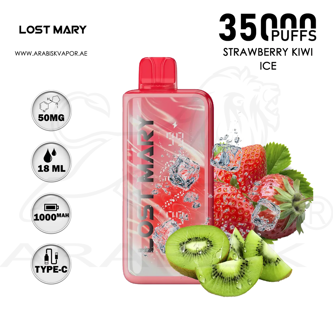 LOST MARY MT35000 PUFFS TURBO 50MG - STRAWBERRY KIWI ICE Arabisk Vape LOST MARY MT35000 PUFFS TURBO 50MG - STRAWBERRY KIWI ICE Arabisk Vape
