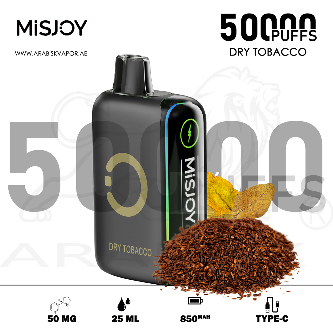 MISJOY BETA 50000 PUFFS 50MG RECHARGEABLE VAPE - DRY TOBACCO
