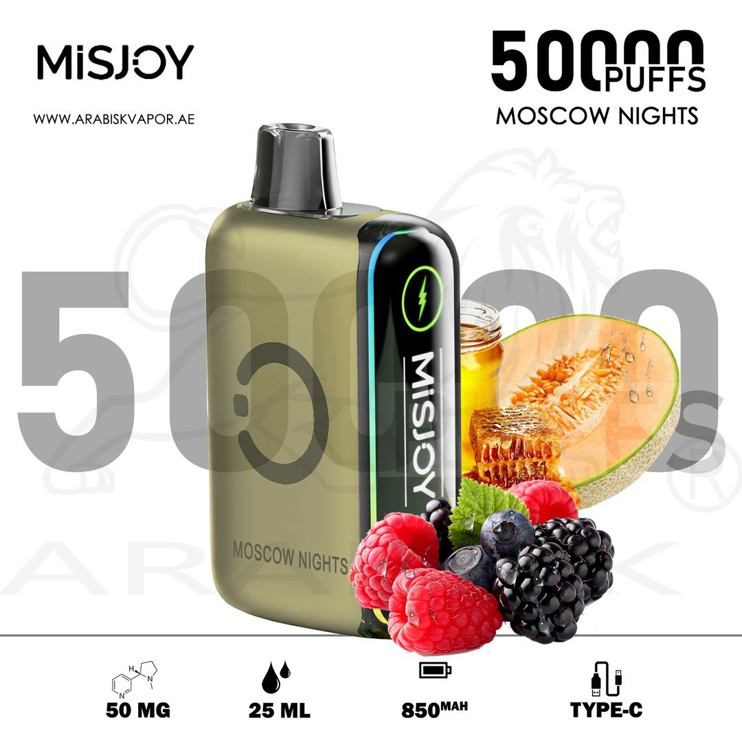 MISJOY BETA 50000 PUFFS 50MG RECHARGEABLE VAPE - MOSCOW NIGHTS