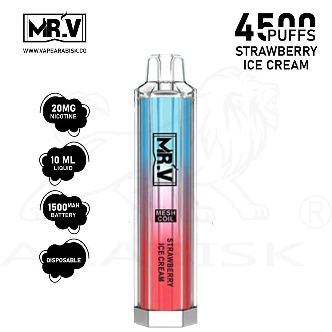 MRV CRYSTAL 4500 PUFFS 20MG - STRAWBERRY ICE CREAM 