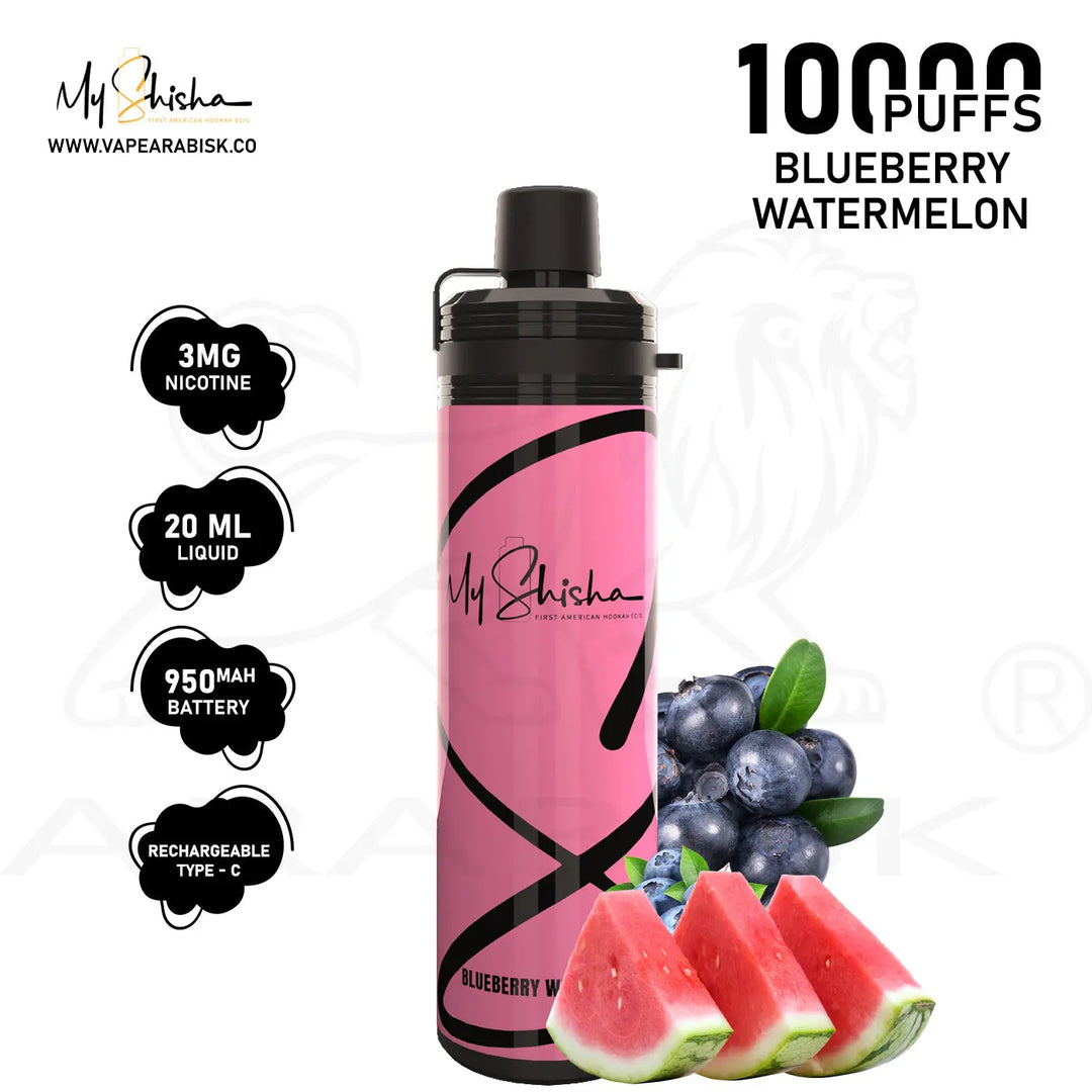 MY SHISHA CLASSIC 10000 MTL PUFFS 3MG - BLUEBERRY WATERMELON 