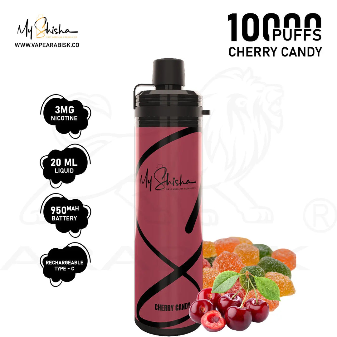 MY SHISHA CLASSIC 10000 MTL PUFFS 3MG - CHERRY CANDY 