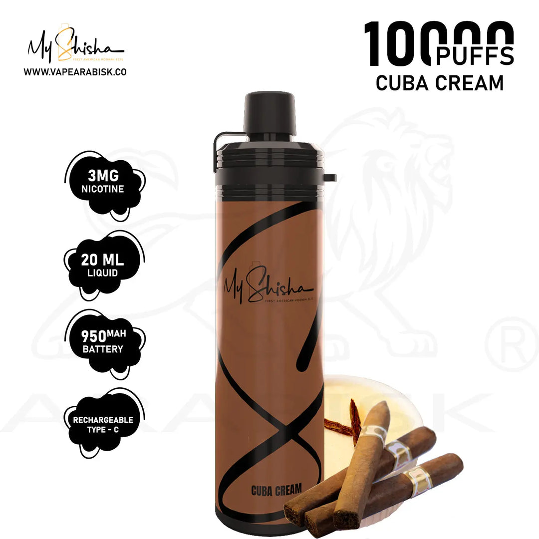 MY SHISHA CLASSIC 10000 MTL PUFFS 3MG - CUBA CREAM 