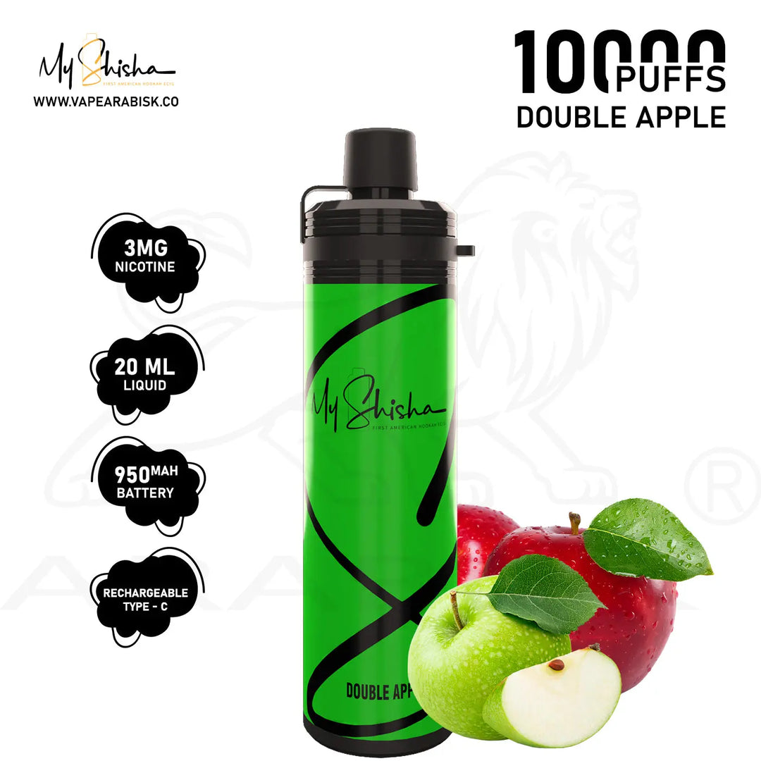 MY SHISHA CLASSIC 10000 MTL PUFFS 3MG - DOUBLE APPLE 