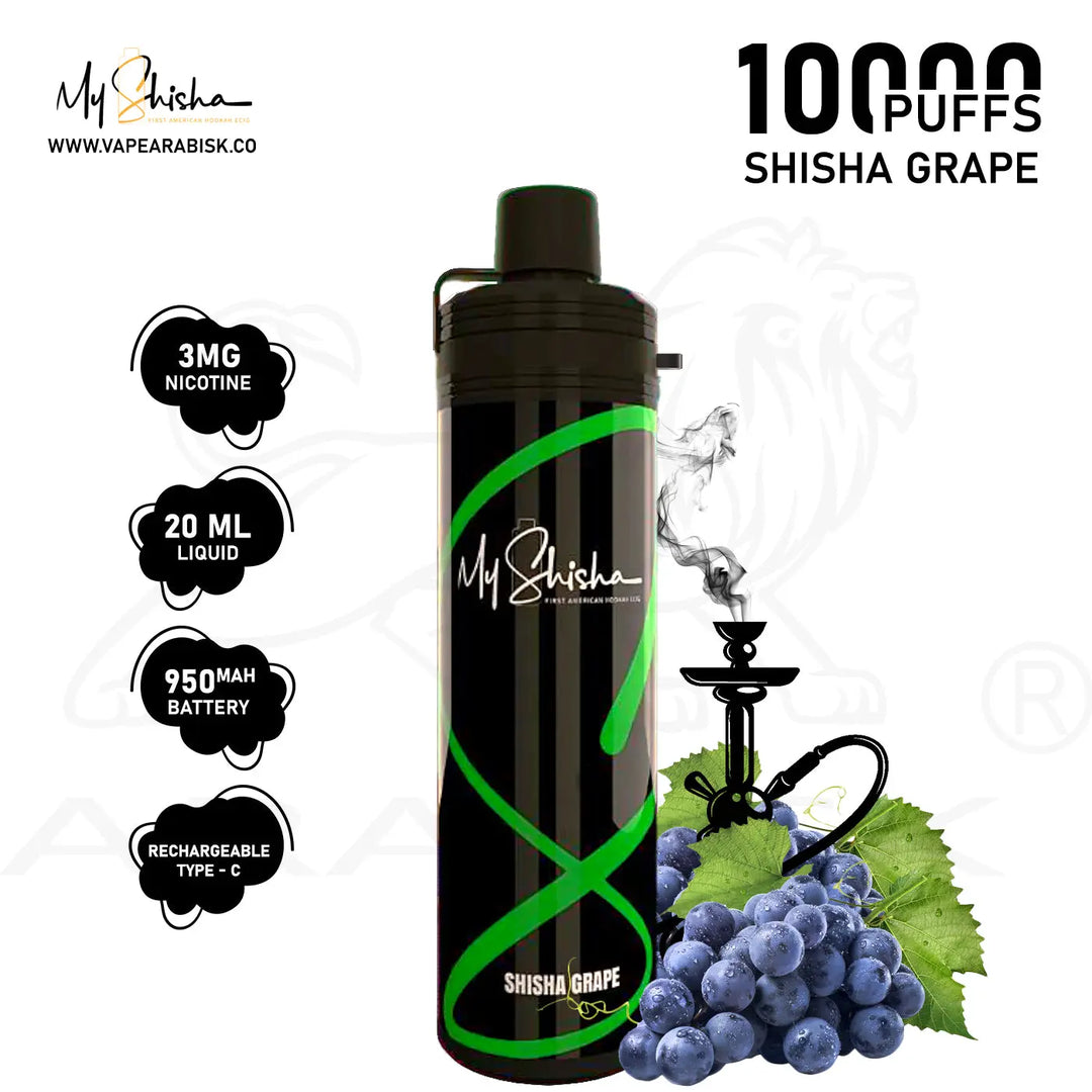 MY SHISHA CLASSIC 10000 MTL PUFFS 3MG - SHISHA GRAPE 