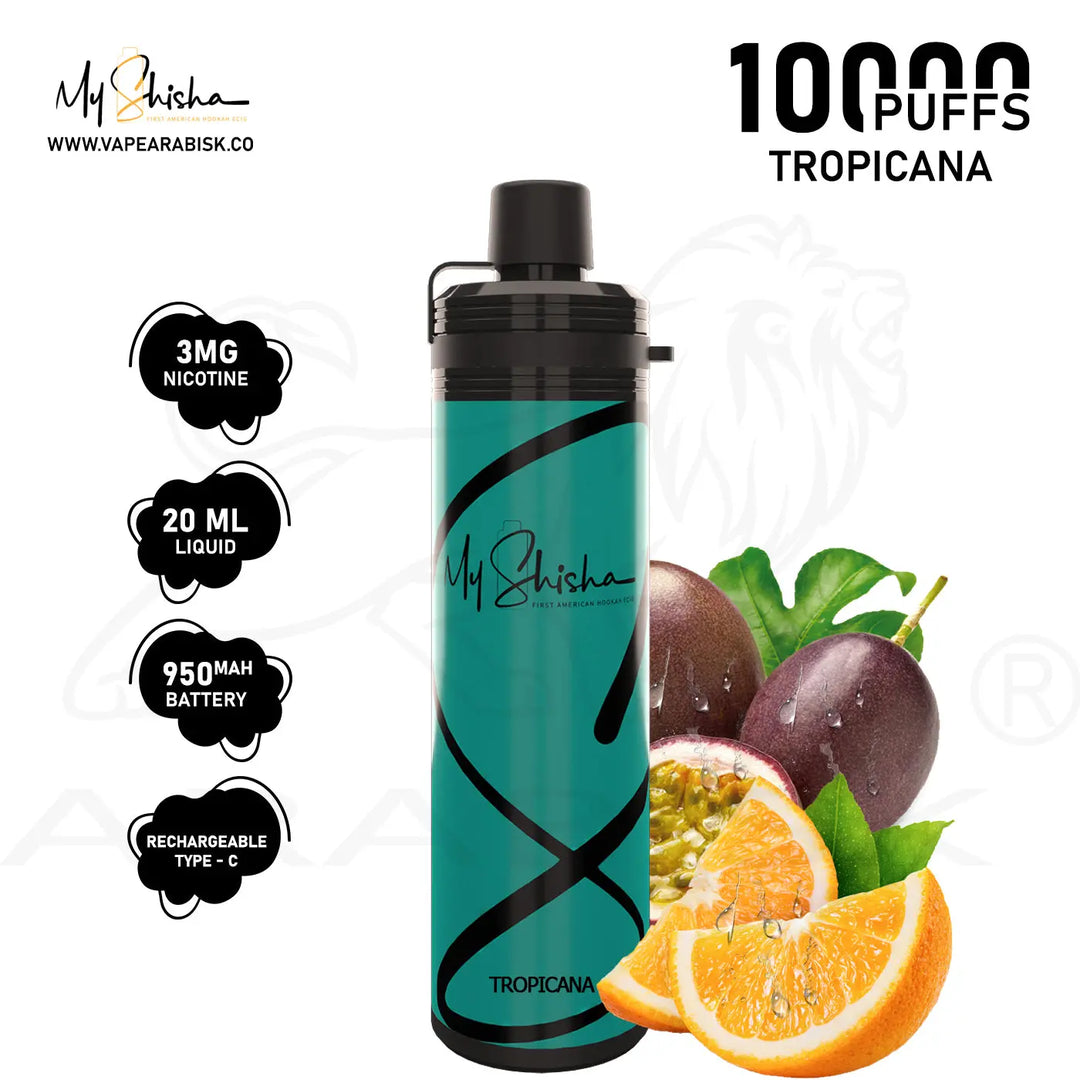 MY SHISHA CLASSIC 10000 MTL PUFFS 3MG - TROPICANA 