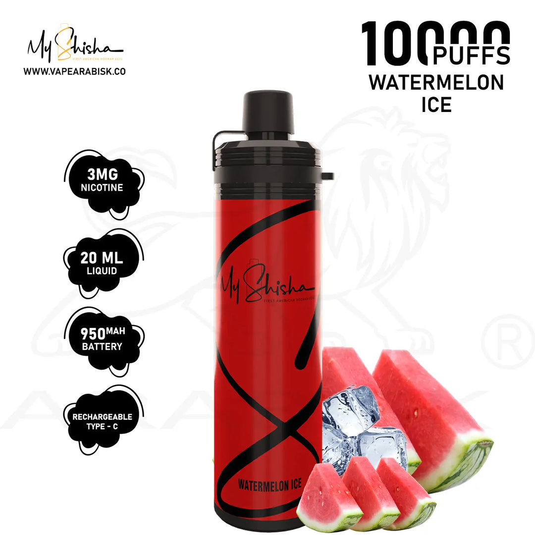 MY SHISHA CLASSIC 10000 MTL PUFFS 3MG - WATERMELON ICE 