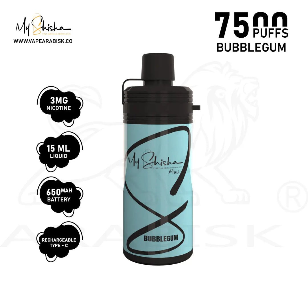 MY SHISHA MINI 7500 MTL PUFFS 3MG - BUBBLEGUM My Shisha