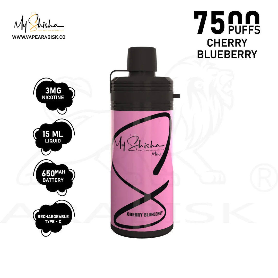 MY SHISHA MINI 7500 MTL PUFFS 3MG - CHERRY BLUEBERRY My Shisha