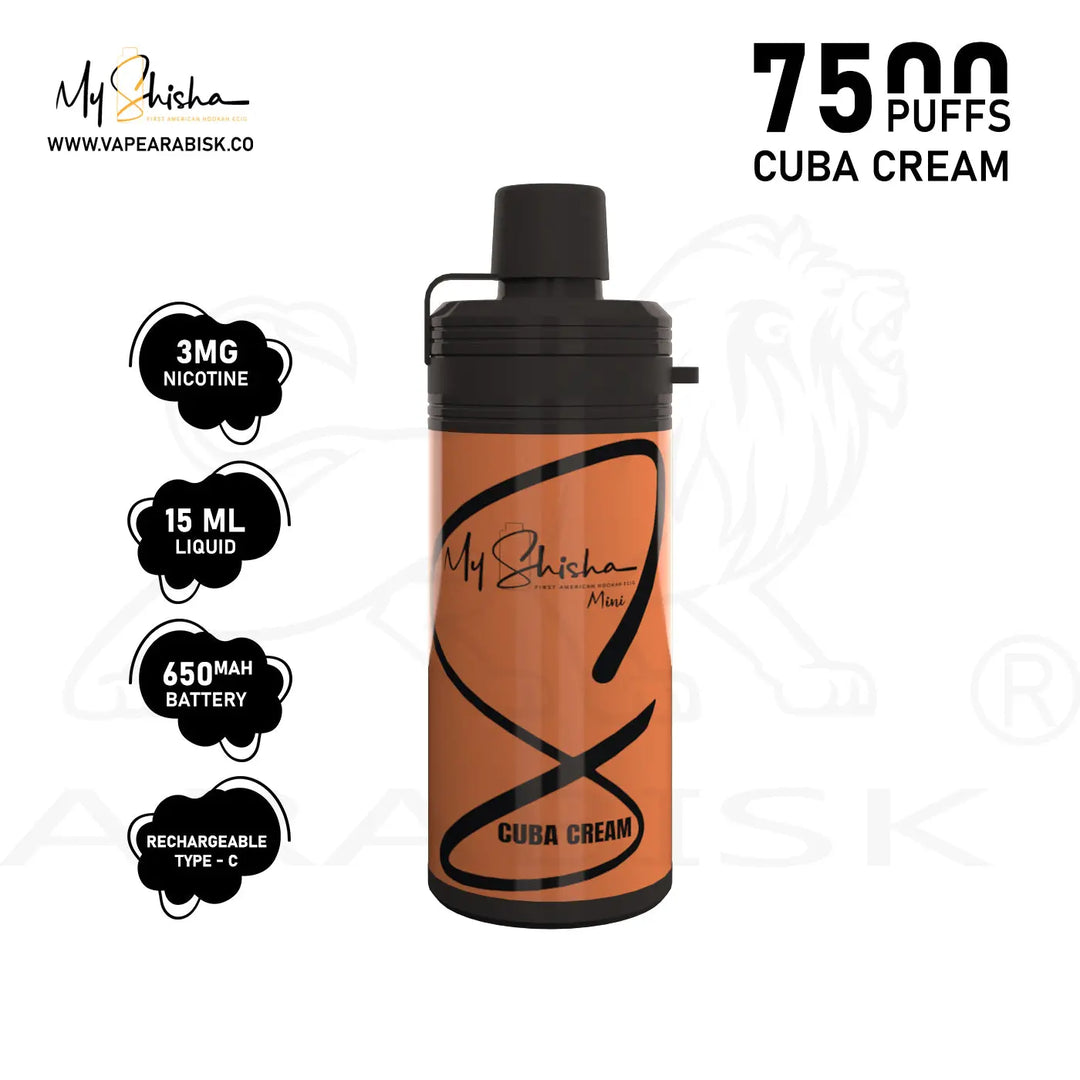 MY SHISHA MINI 7500 MTL PUFFS 3MG - CUBA CREAM My Shisha