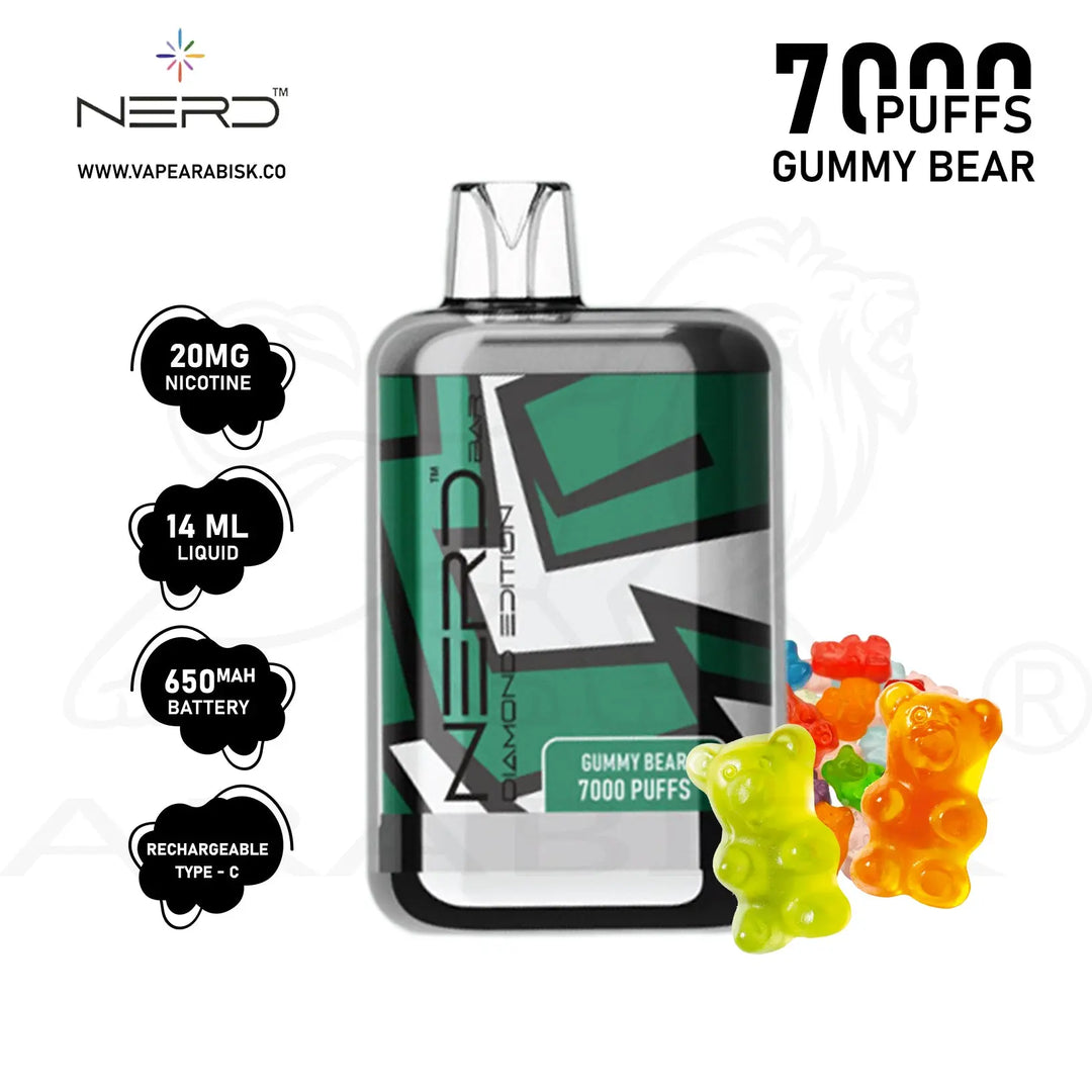 NERD BAR DIAMOND EDITION 7000 PUFFS 20MG - GUMMY BEAR 