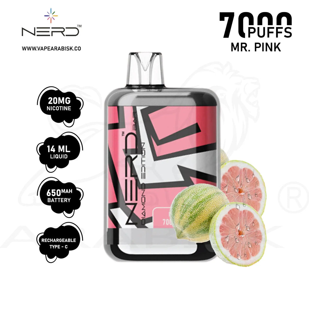 NERD BAR DIAMOND EDITION 7000 PUFFS 20MG - MR. PINK 