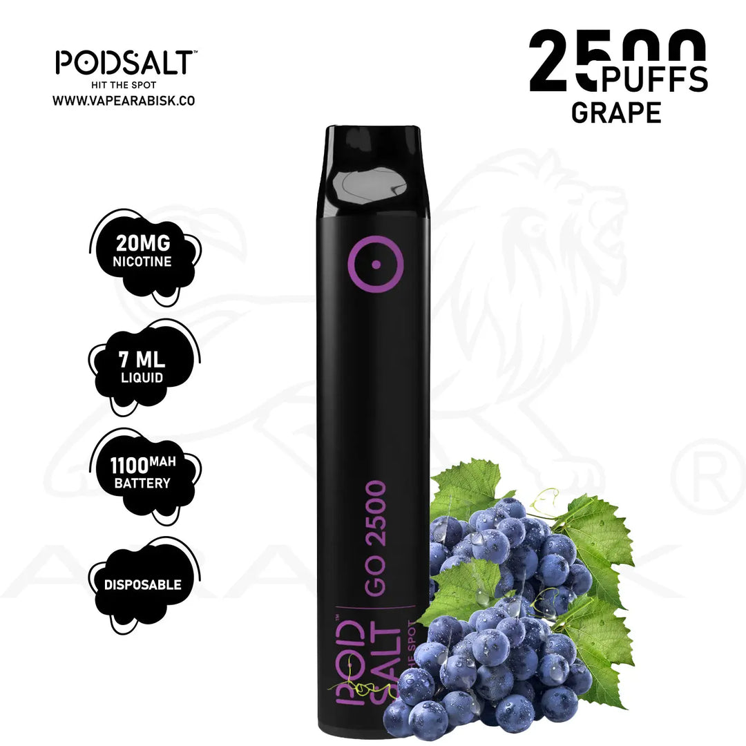 PODSALT GO 2500 PUFFS 20MG - GRAPE 