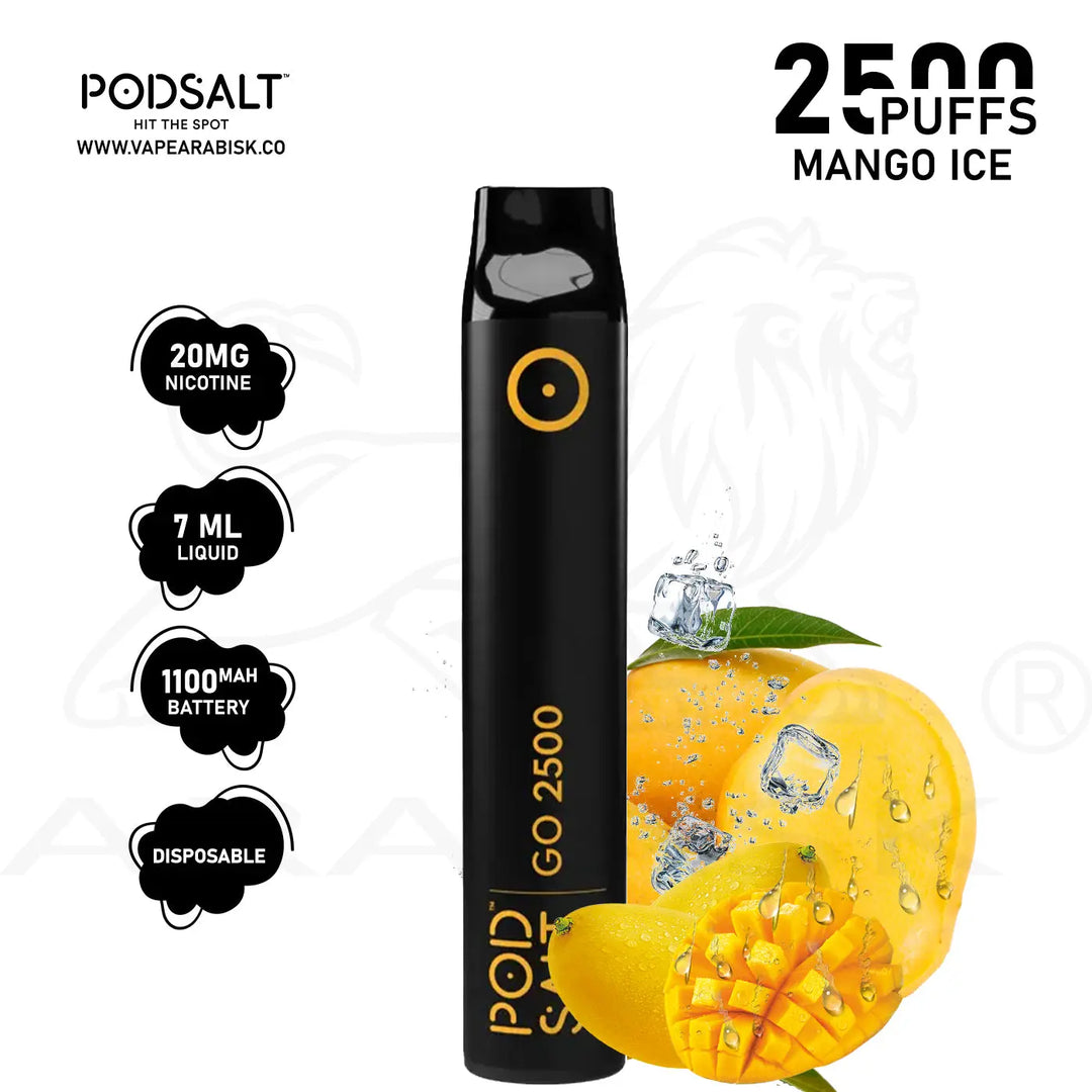 PODSALT GO 2500 PUFFS 20MG - MANGO ICE 