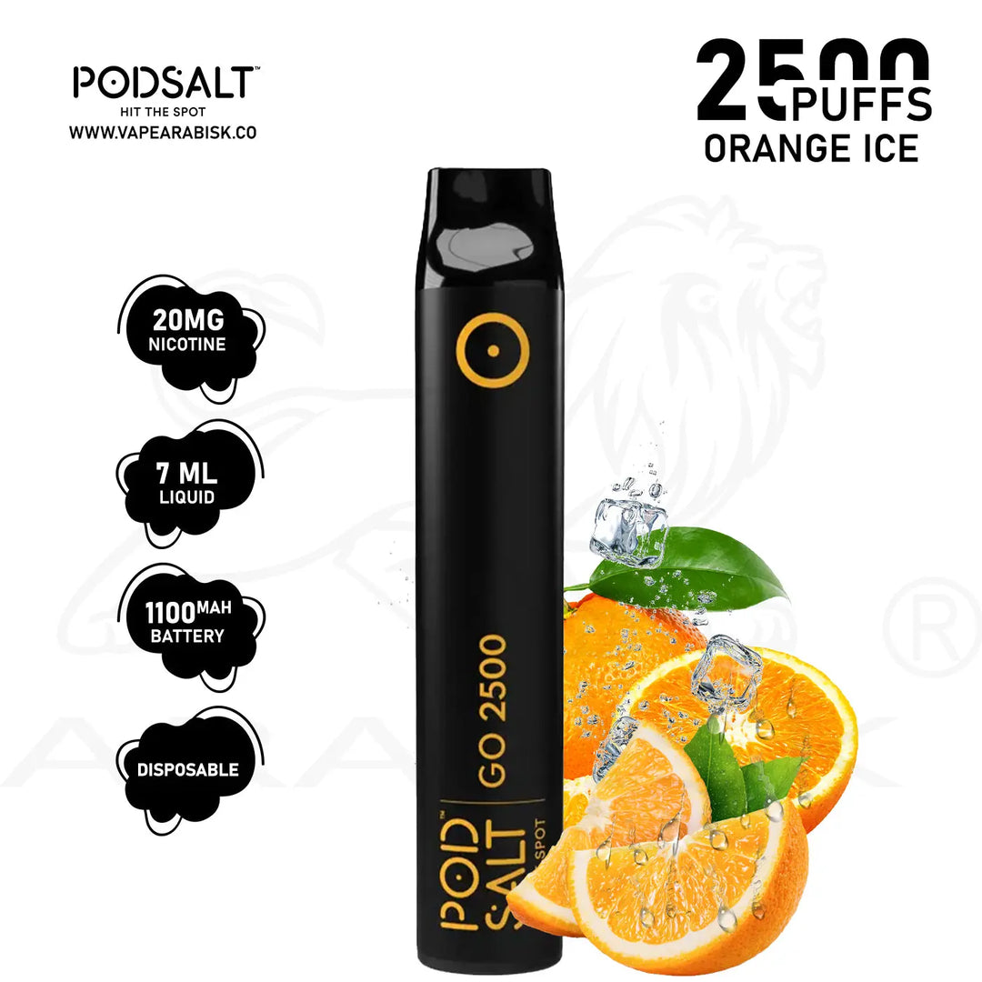 PODSALT GO 2500 PUFFS 20MG - ORANGE ICE 