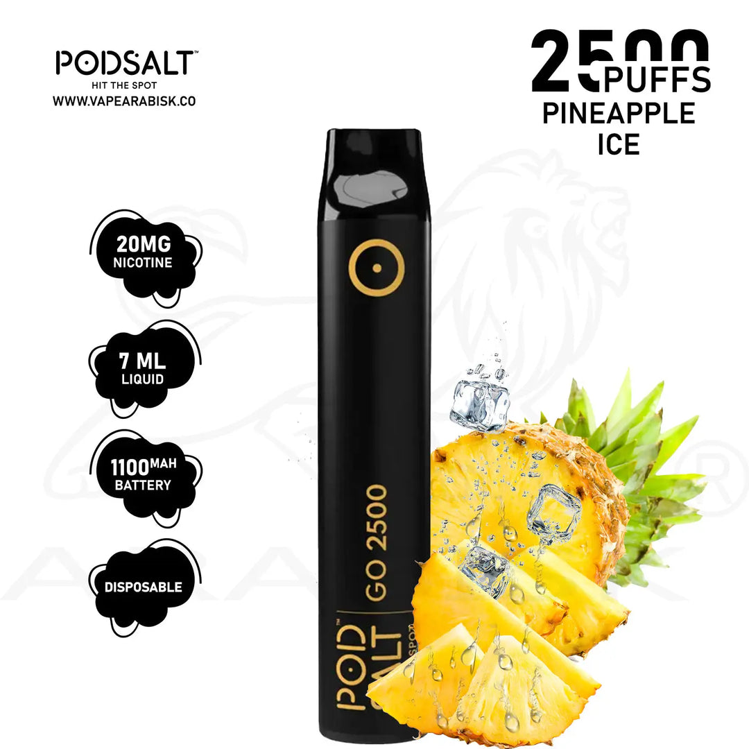 PODSALT GO 2500 PUFFS 20MG - PINEAPPLE ICE 