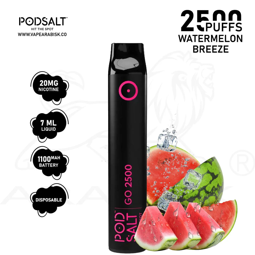 PODSALT GO 2500 PUFFS 20MG - WATERMELON BREEZE 