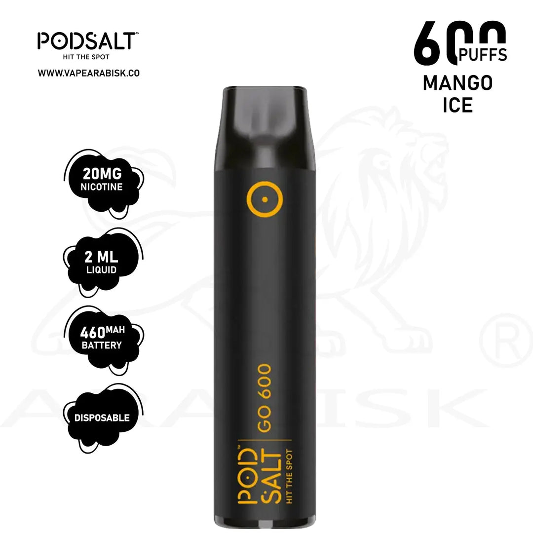 PODSALT GO 600 PUFFS 20MG - MANGO ICE Arabisk Vape