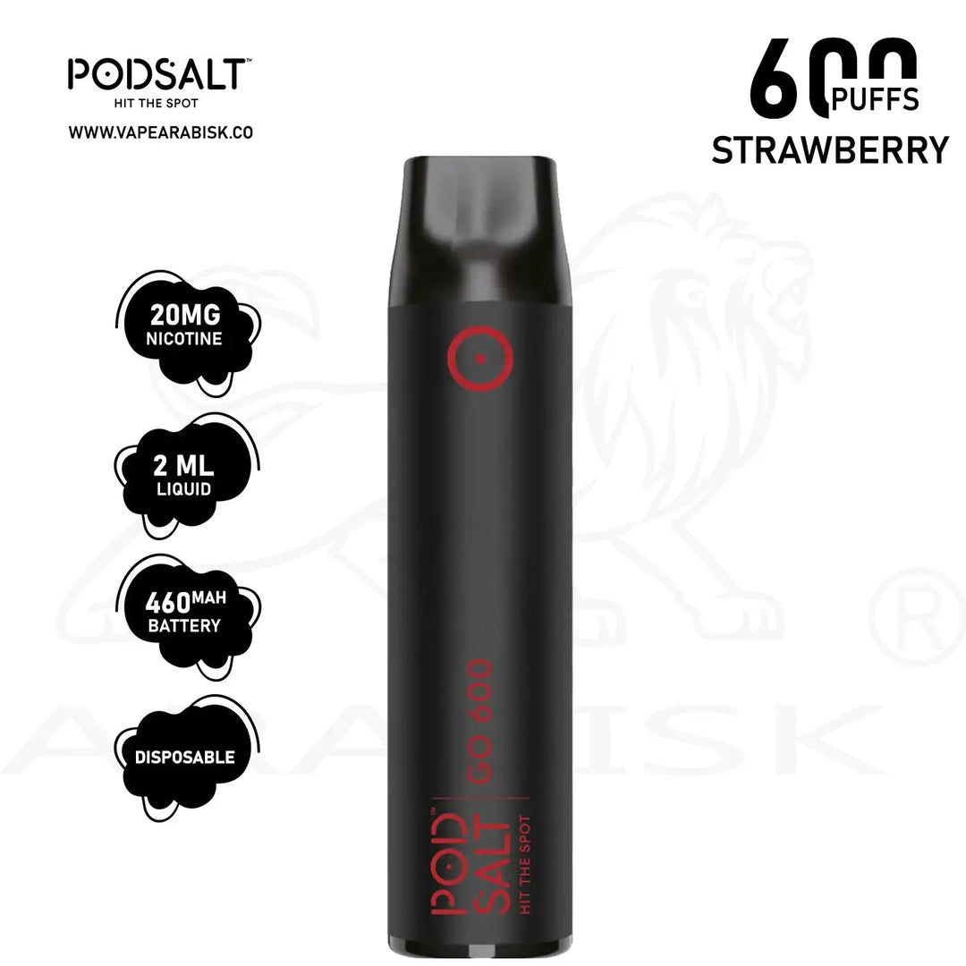 PODSALT GO 600 PUFFS 20MG - STRAWBERRY Pod Salt