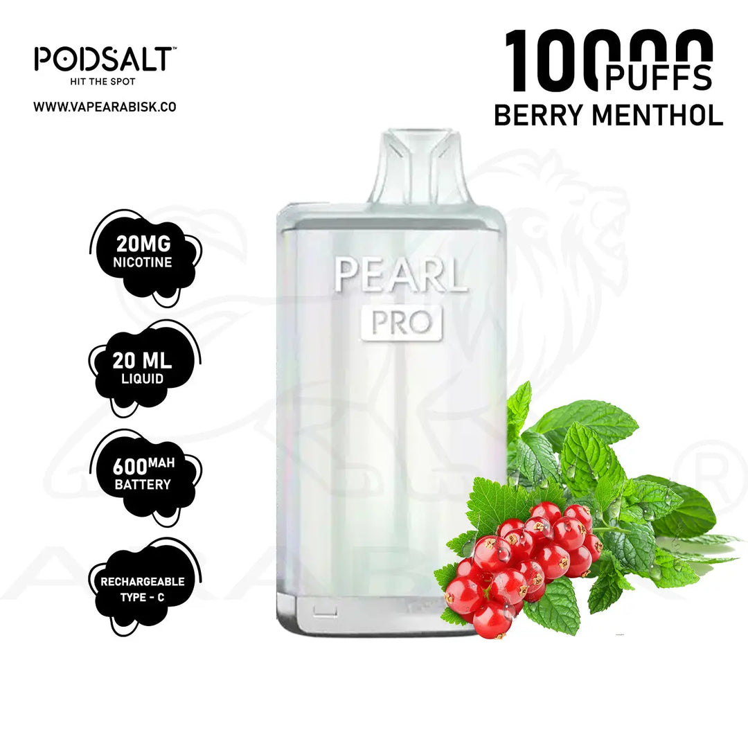 PODSALT PEARL PRO 10000 PUFFS 20MG - BERRY MENTHOL 