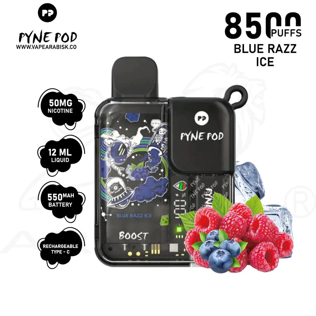 PYNE POD 8500 PUFFS 50MG - BLUE RAZZ ICE 