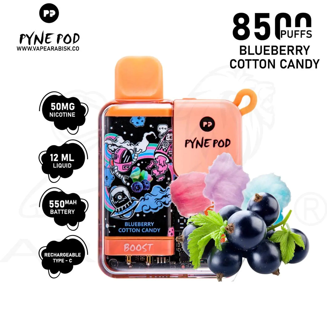 PYNE POD 8500 PUFFS 50MG - BLUEBERRY COTTON CANDY 