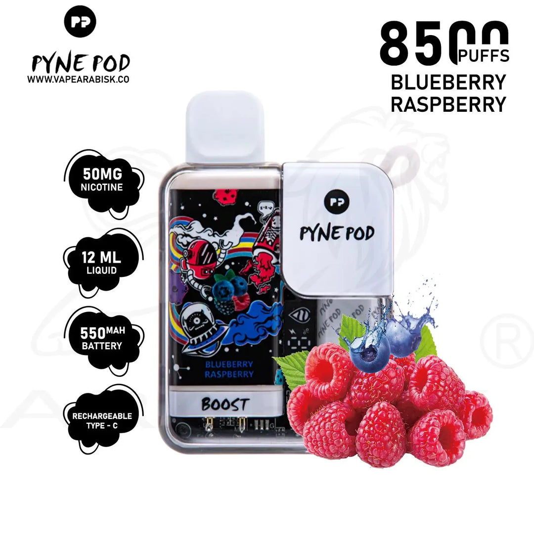 PYNE POD 8500 PUFFS 50MG - BLUEBERRY RASPBERRY 