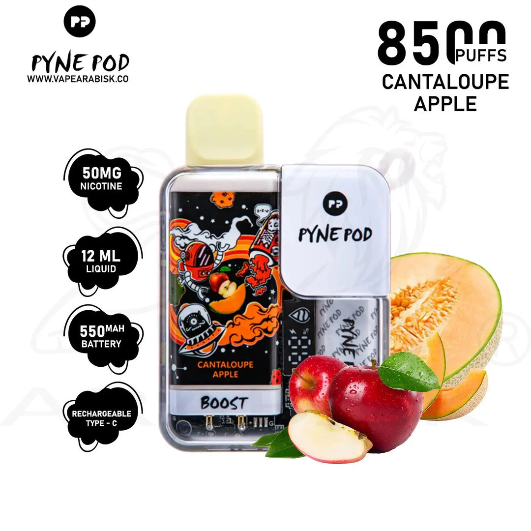 PYNE POD 8500 PUFFS 50MG - CANTALOUPE APPLE 