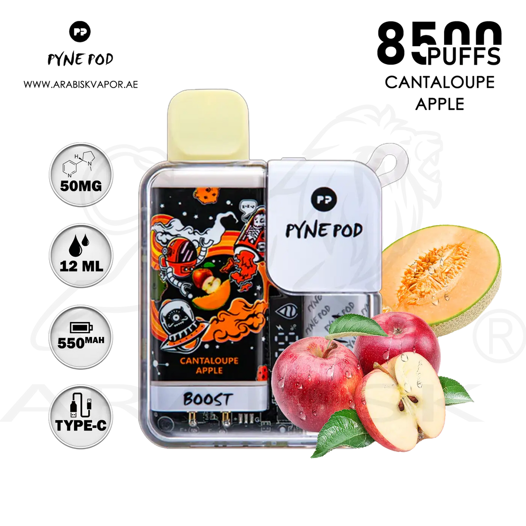 Buy PYNE POD 8500 PUFFS 50MG in Cantaloupe Apple Flavor | Disposable Device Arabisk Vape Buy PYNE POD 8500 PUFFS 50MG in Cantaloupe Apple Flavor | Disposable Device Arabisk Vape