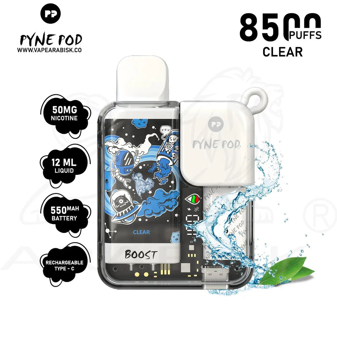 PYNE POD 8500 PUFFS 50MG - CLEAR 