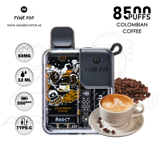 Buy PYNE POD 8500 PUFFS 50MG in Colombian Coffee Flavor | Disposable Device Arabisk Vape Buy PYNE POD 8500 PUFFS 50MG in Colombian Coffee Flavor | Disposable Device Arabisk Vape