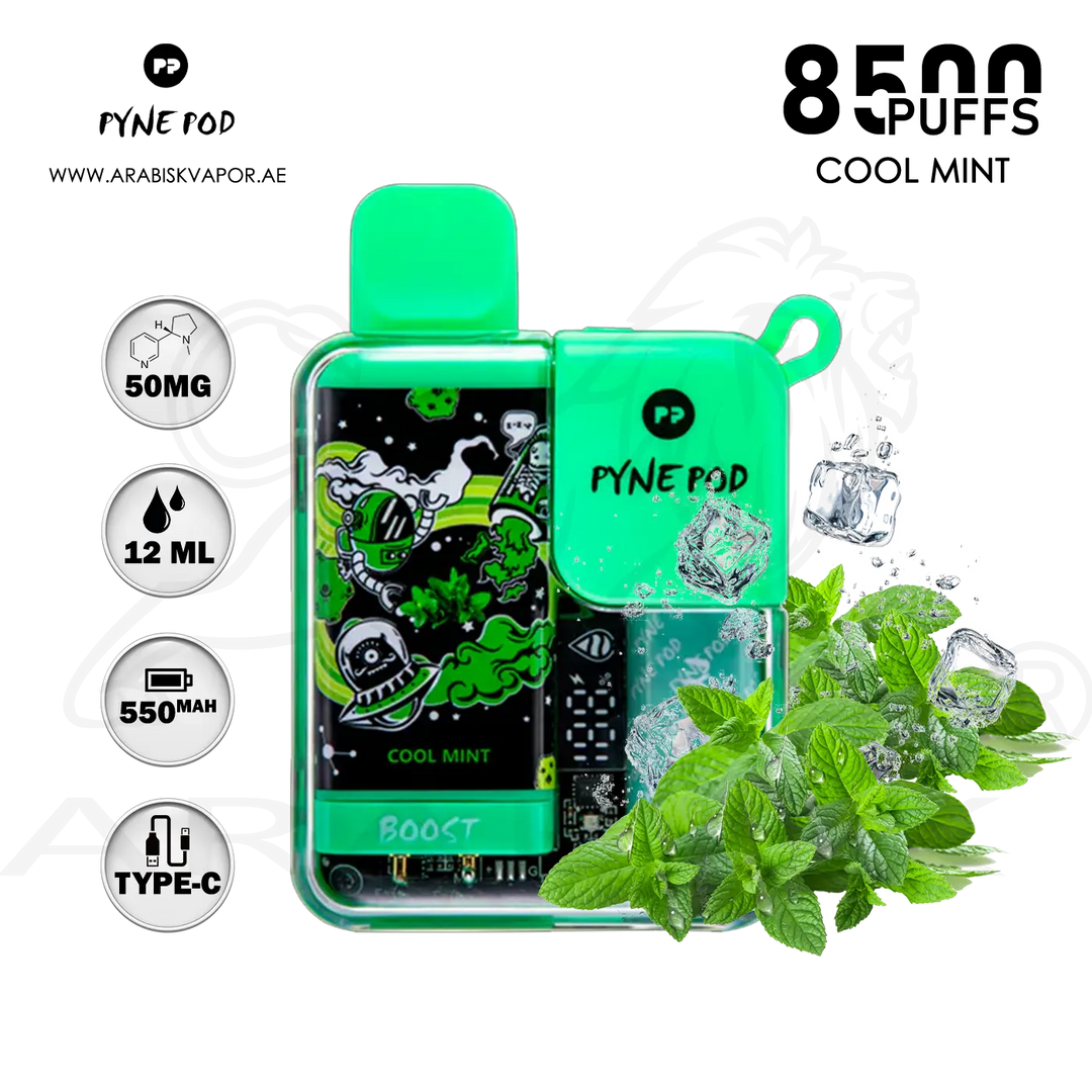 Buy PYNE POD 8500 PUFFS 50MG in Cool Mint Flavor | Disposable Device Arabisk Vape Buy PYNE POD 8500 PUFFS 50MG in Cool Mint Flavor | Disposable Device Arabisk Vape